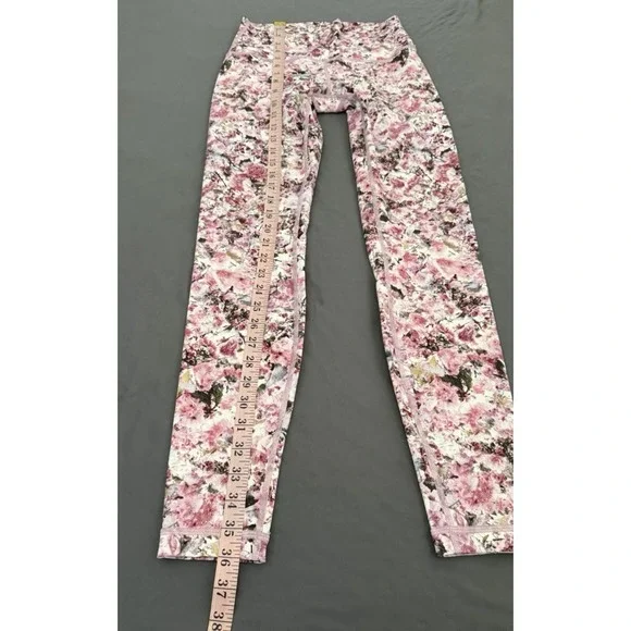 Lululemon Wonder Under Leggings Womens Size 6 Floral Pink Athletic Workout - Picture 6 of 10